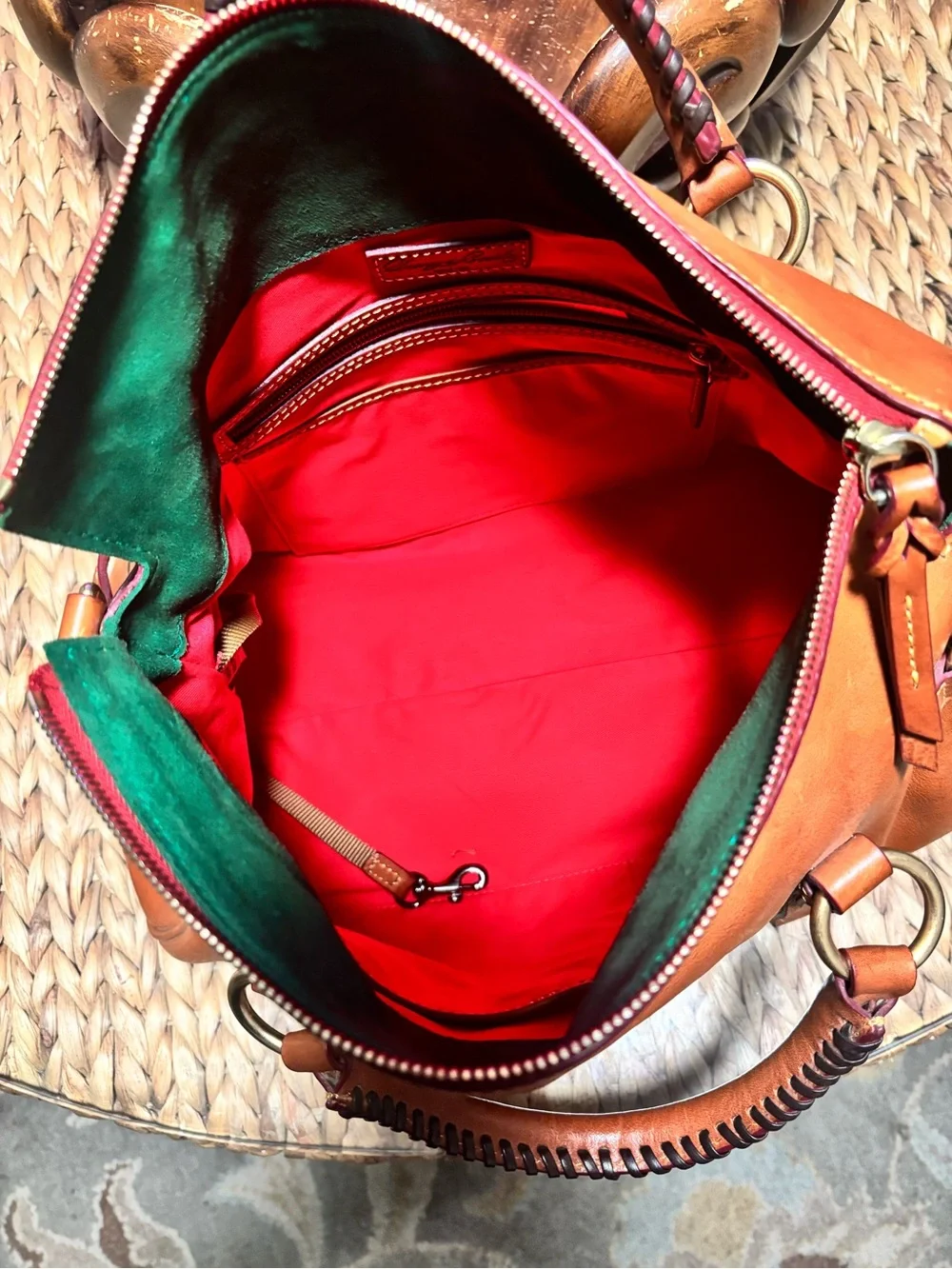 Dooney & Bourke  Leather Satchel in the color natural. The old large size.